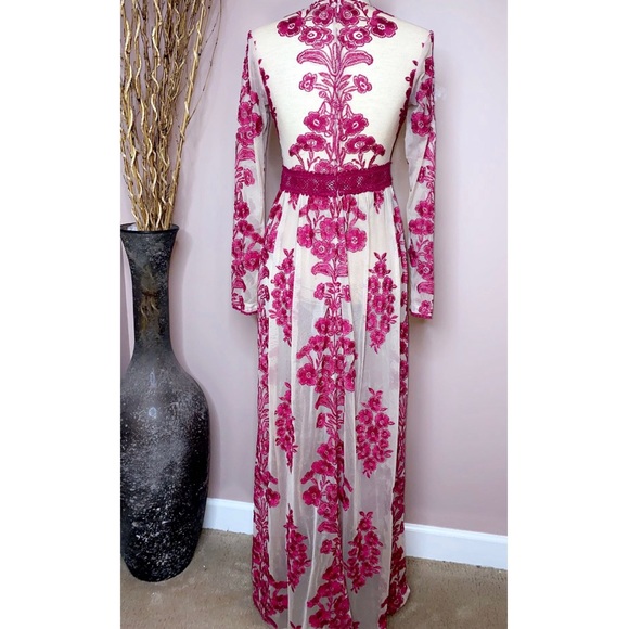 🚫SOLD🚫 For Love & Lemons ‘Temecula’  maxi dress in berry sz M - Picture 12 of 13